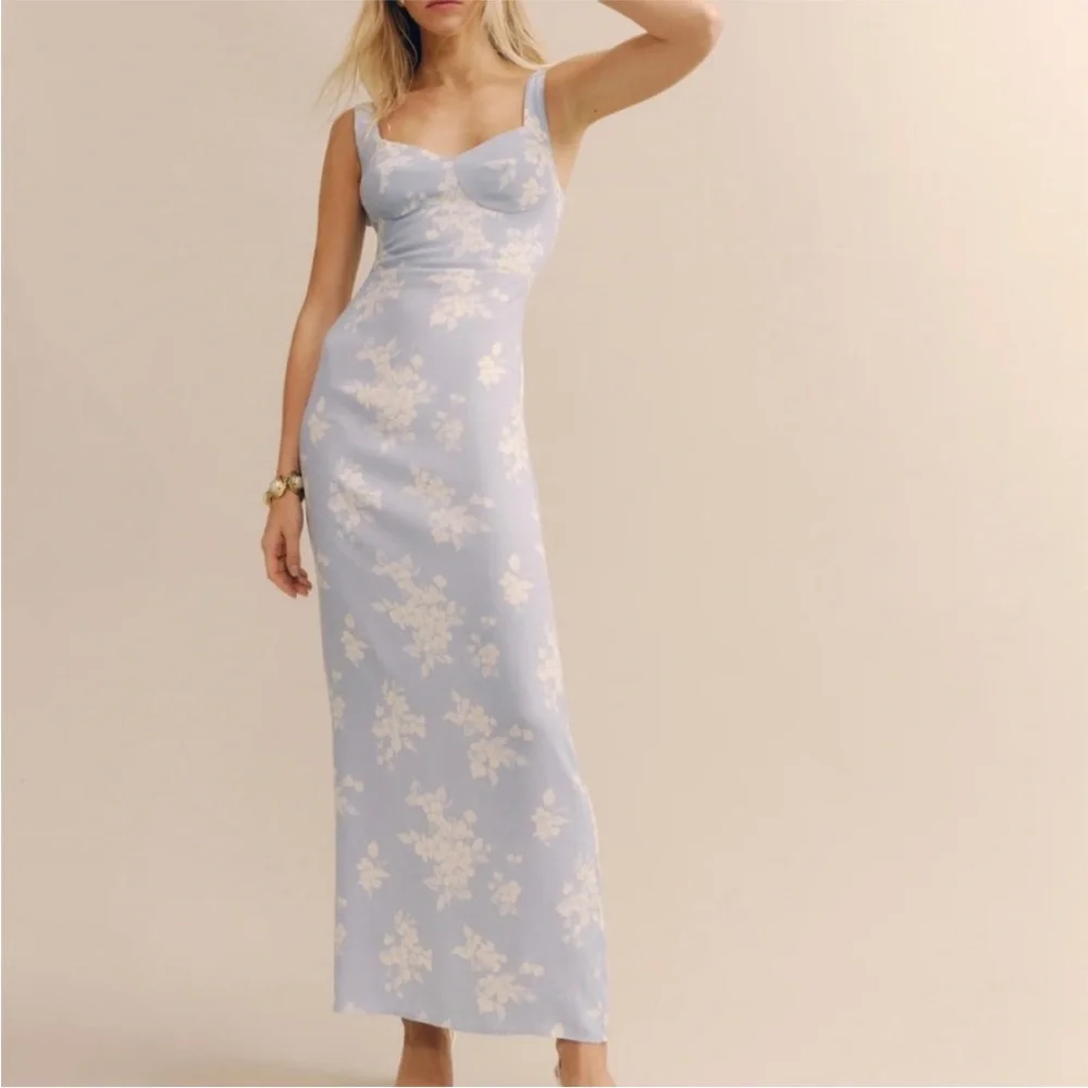 Reformation Reverie Floral Maxi Back Slit Dress size 0 - Picture 1 of 14